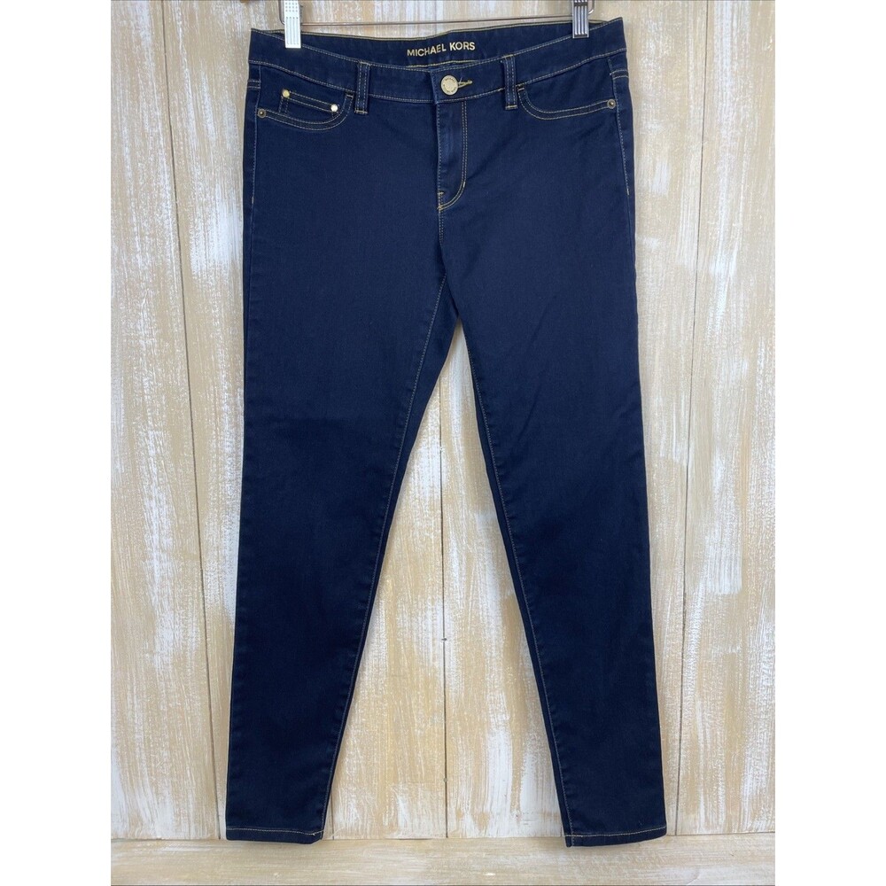 Michael Kors Womens Low Rise Ankle Skinny Jeans Size 8 Blue Stretch 33 x 29